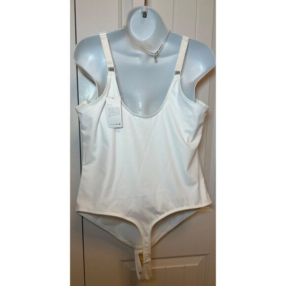 FeelinGirl White Shaping Bodysuit With Built-In Bra, Adjustable Straps, Medium - Picture 4 of 12
